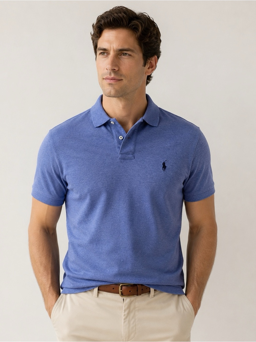 POLO Ralph Lauren Men Blue Cotton Polo Shirt XXL Preppy Classic Blokecore Luxury